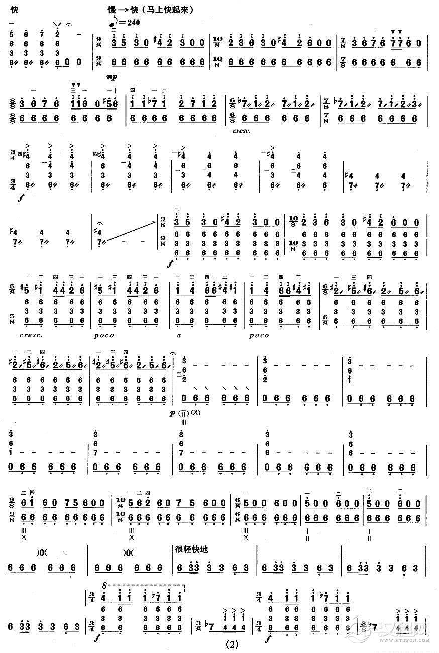 柳琴十级：剑器其他曲谱