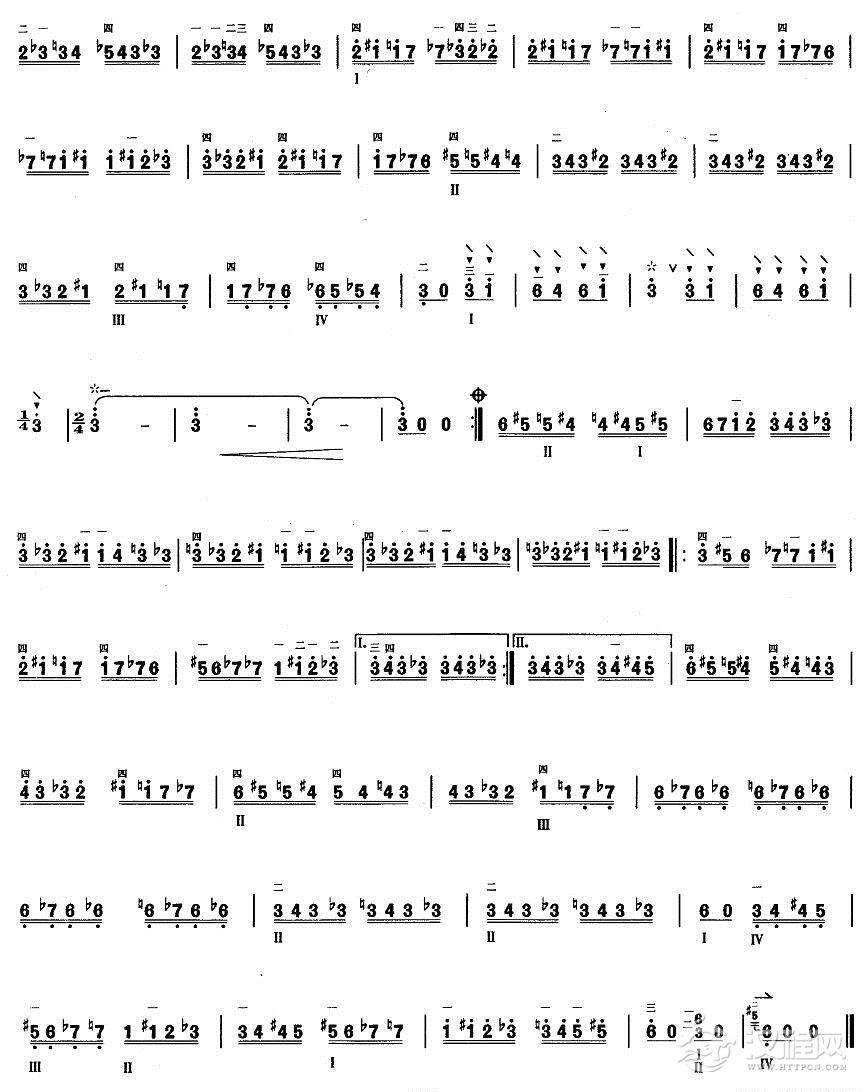 柳琴九级：野蜂飞舞其他曲谱