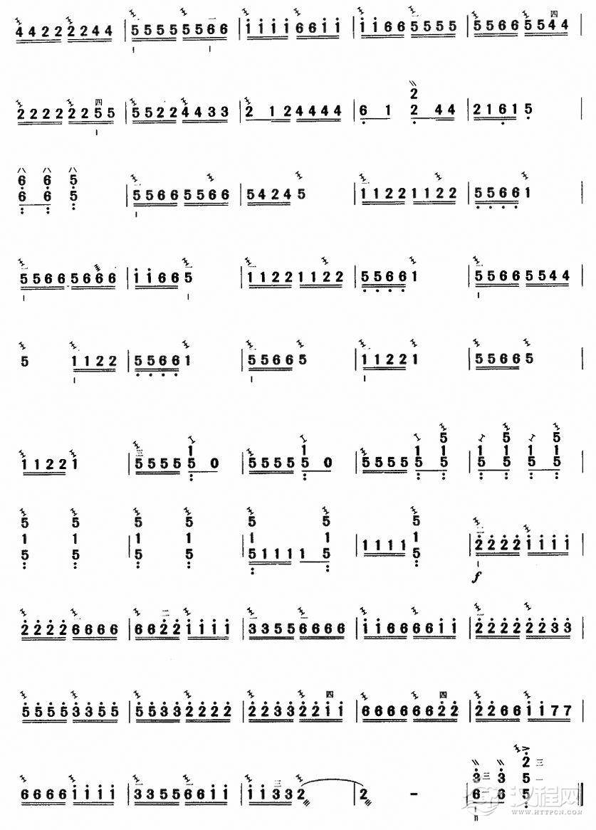 金蛇狂舞(三弦曲谱）二胡谱