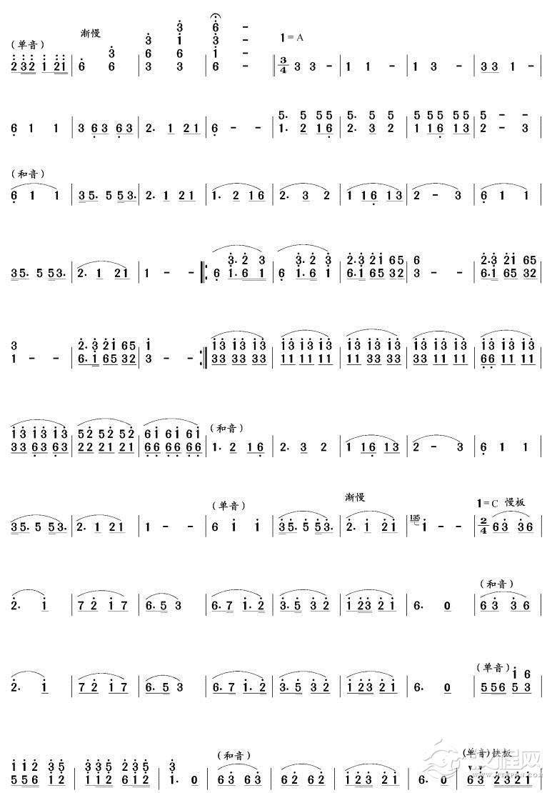 瑶族舞曲(笙独奏)其他曲谱