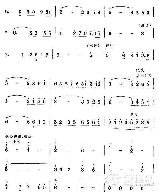 清华独舞（舞剧《红色娘子军》音乐选段）简谱