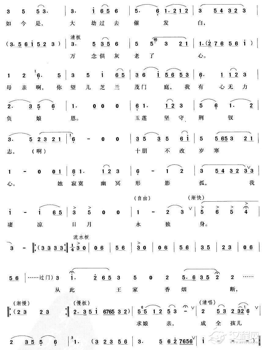 遥望南天倍伤神（越剧唱段)简谱