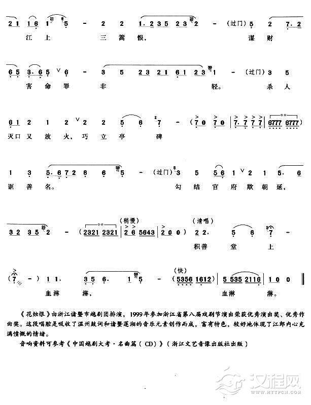 积善堂上闹盈盈（越剧唱段)简谱