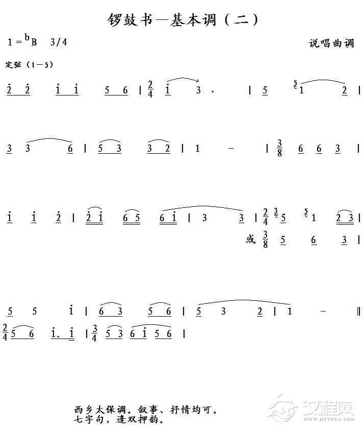 锣鼓书－基本调（二）简谱