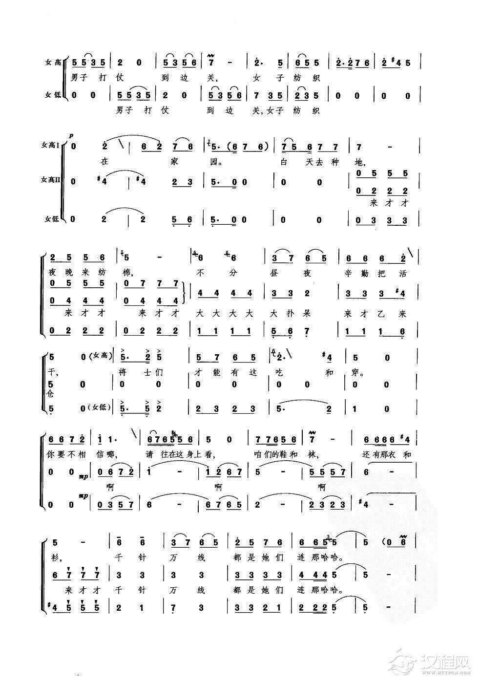 谁说女子不如男（简谱）其他曲谱