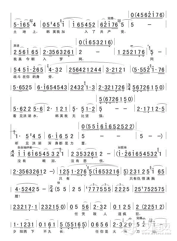 没有眼泪，没有悲伤简谱