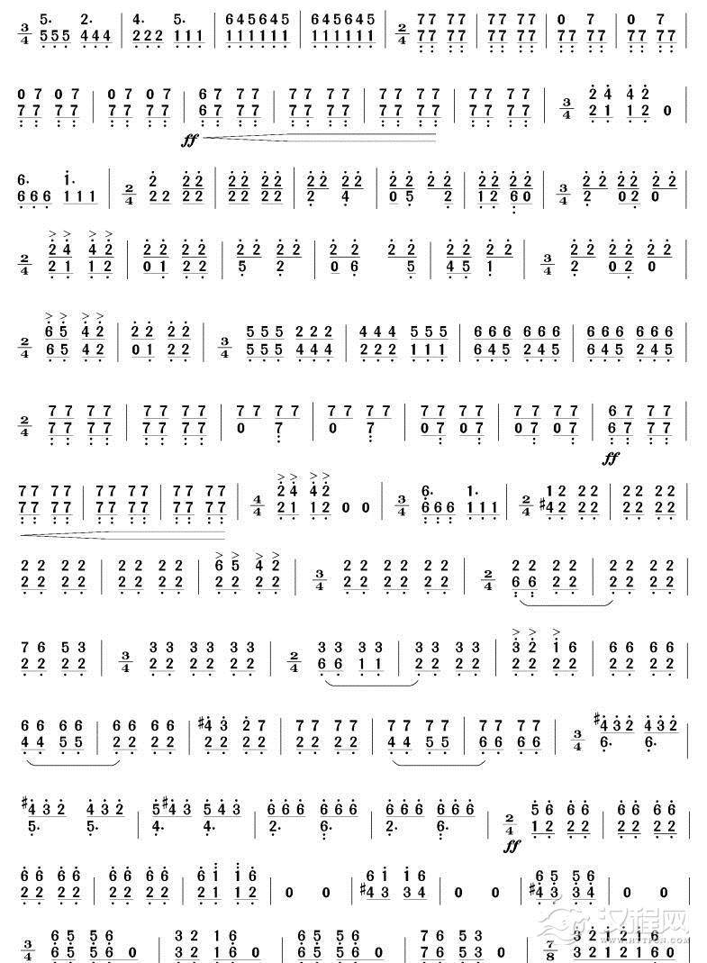 川江韵(扬琴曲)简谱