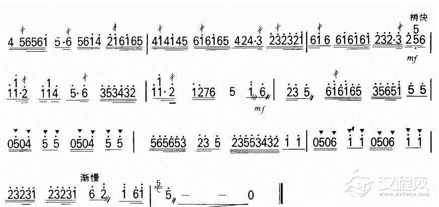 银河会（扬琴曲谱）二胡谱