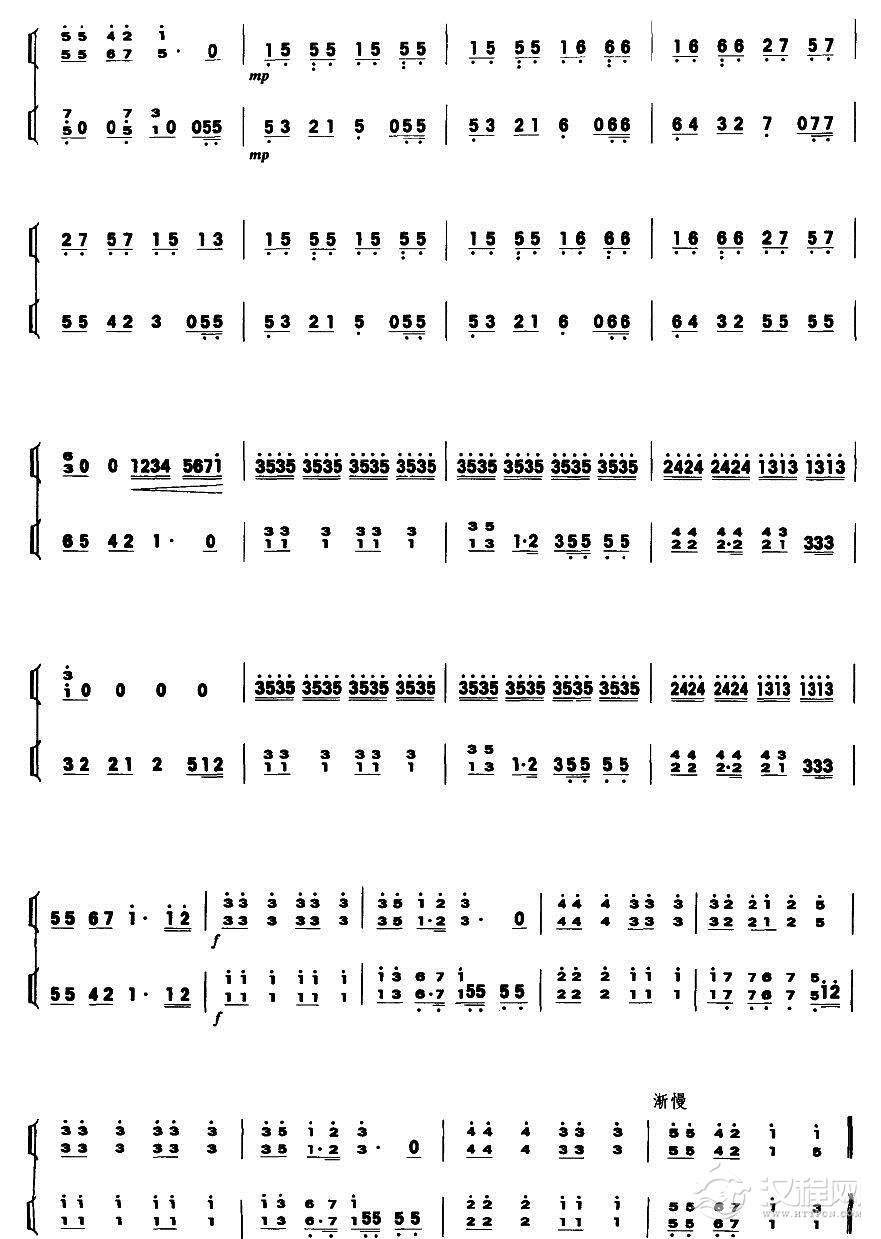 铃儿响叮当（扬琴二重奏）其他曲谱