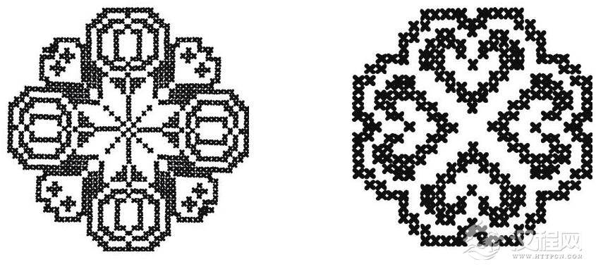 抽象几何化马樱花纹样