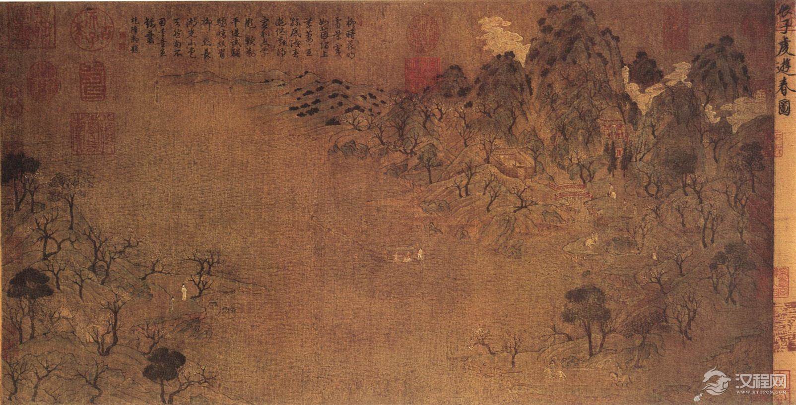 唐前四大家：展子虔 游春图(百幅中国名画)