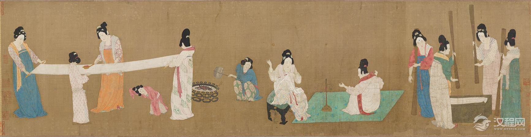 唐 张萱画选 虢国夫人游春图与仿摹品 