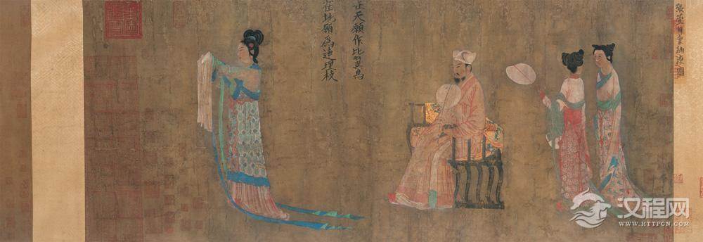 唐 张萱画选 虢国夫人游春图与仿摹品 