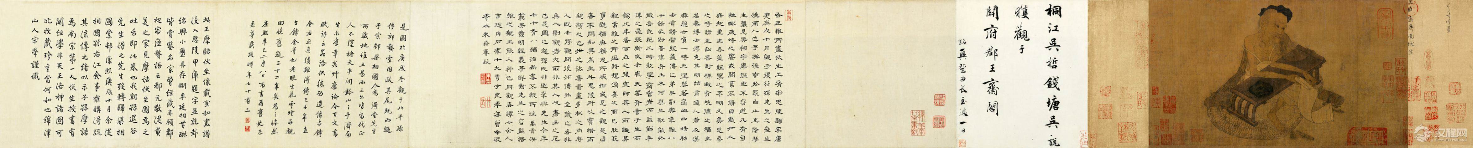 王维画选 伏生授经图 