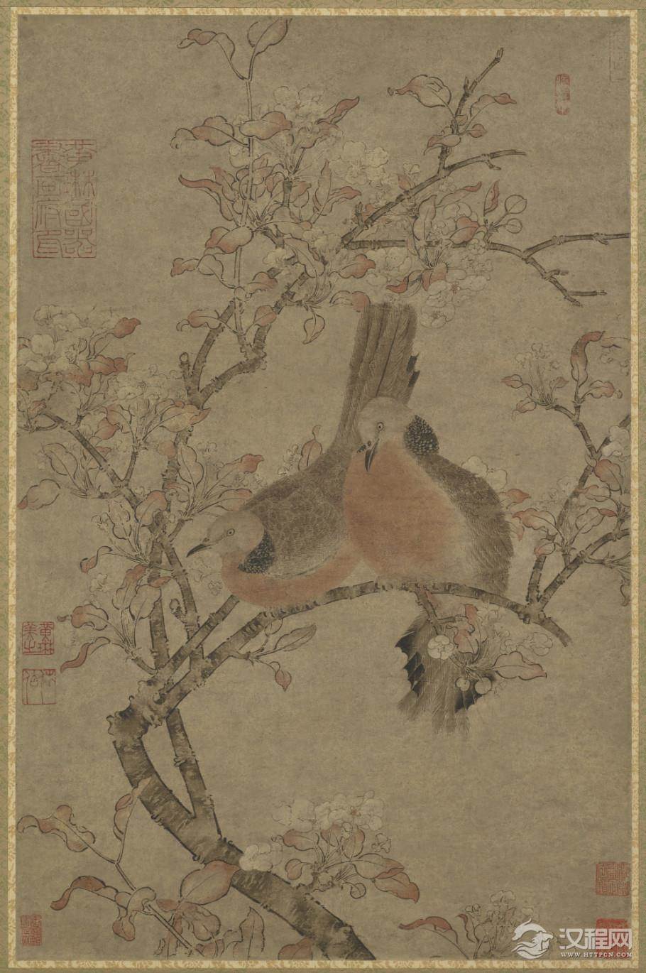 明人画 唐代边鸾花鸟 美国弗利尔美术馆藏