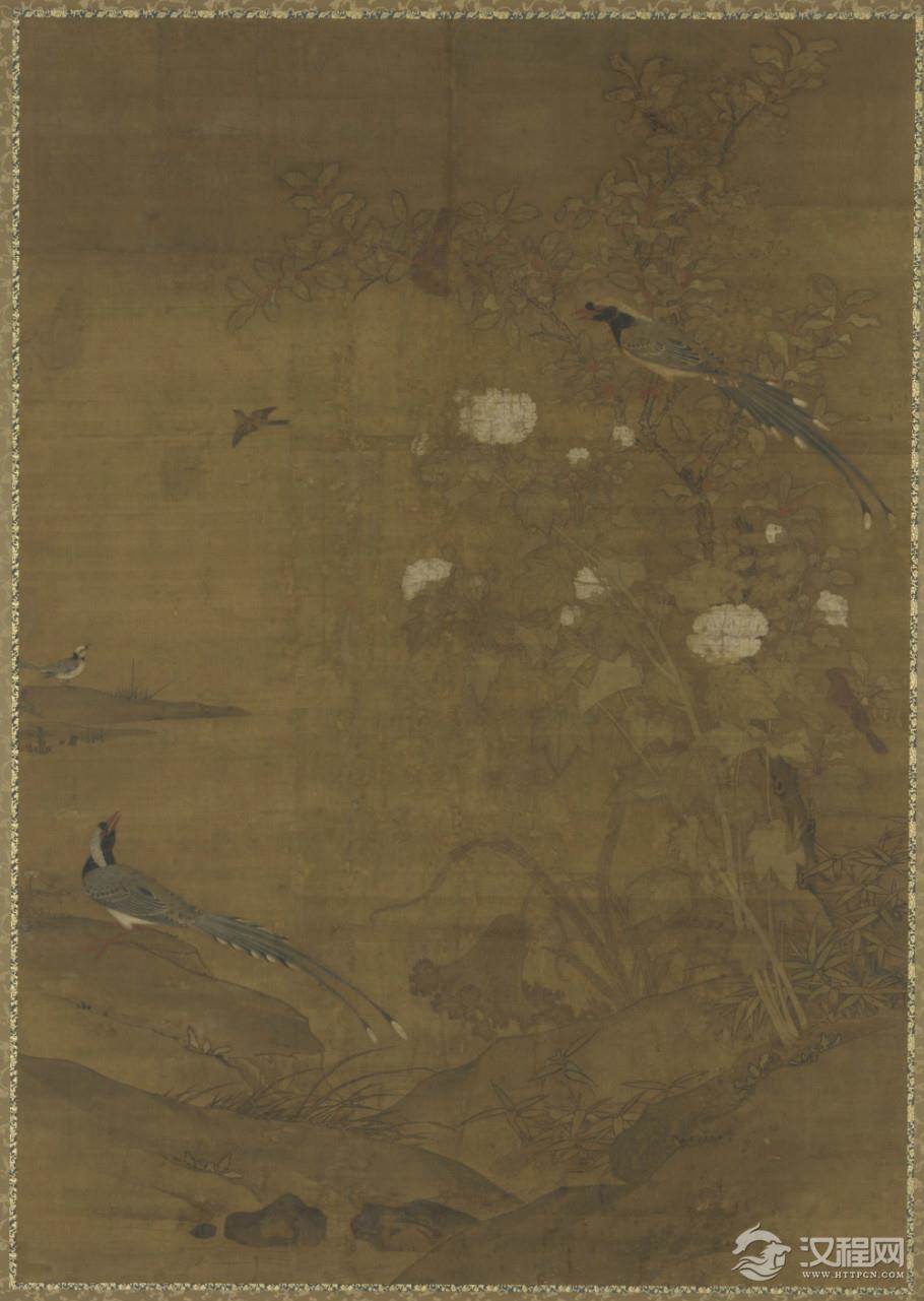 明人画 唐代边鸾花鸟 美国弗利尔美术馆藏