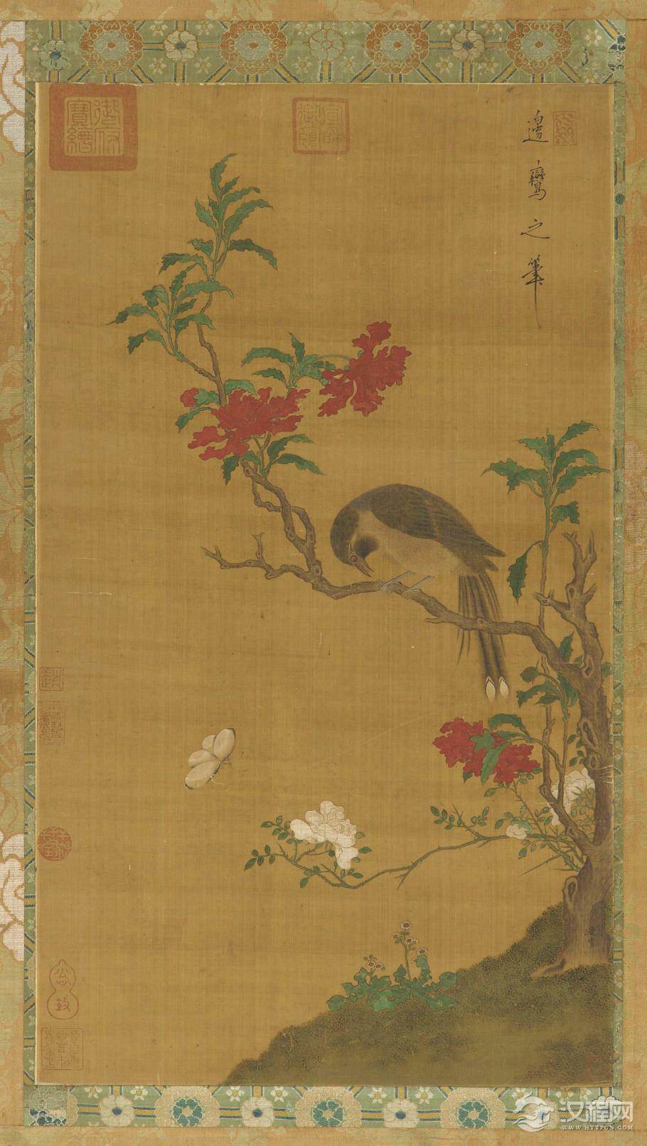 明人画 唐代边鸾花鸟 美国弗利尔美术馆藏