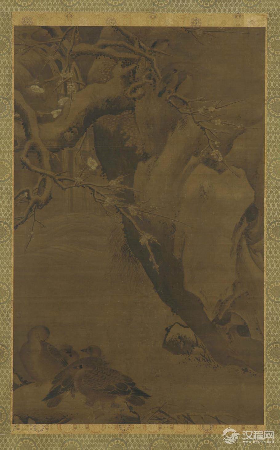 明人画 唐代边鸾花鸟 美国弗利尔美术馆藏 