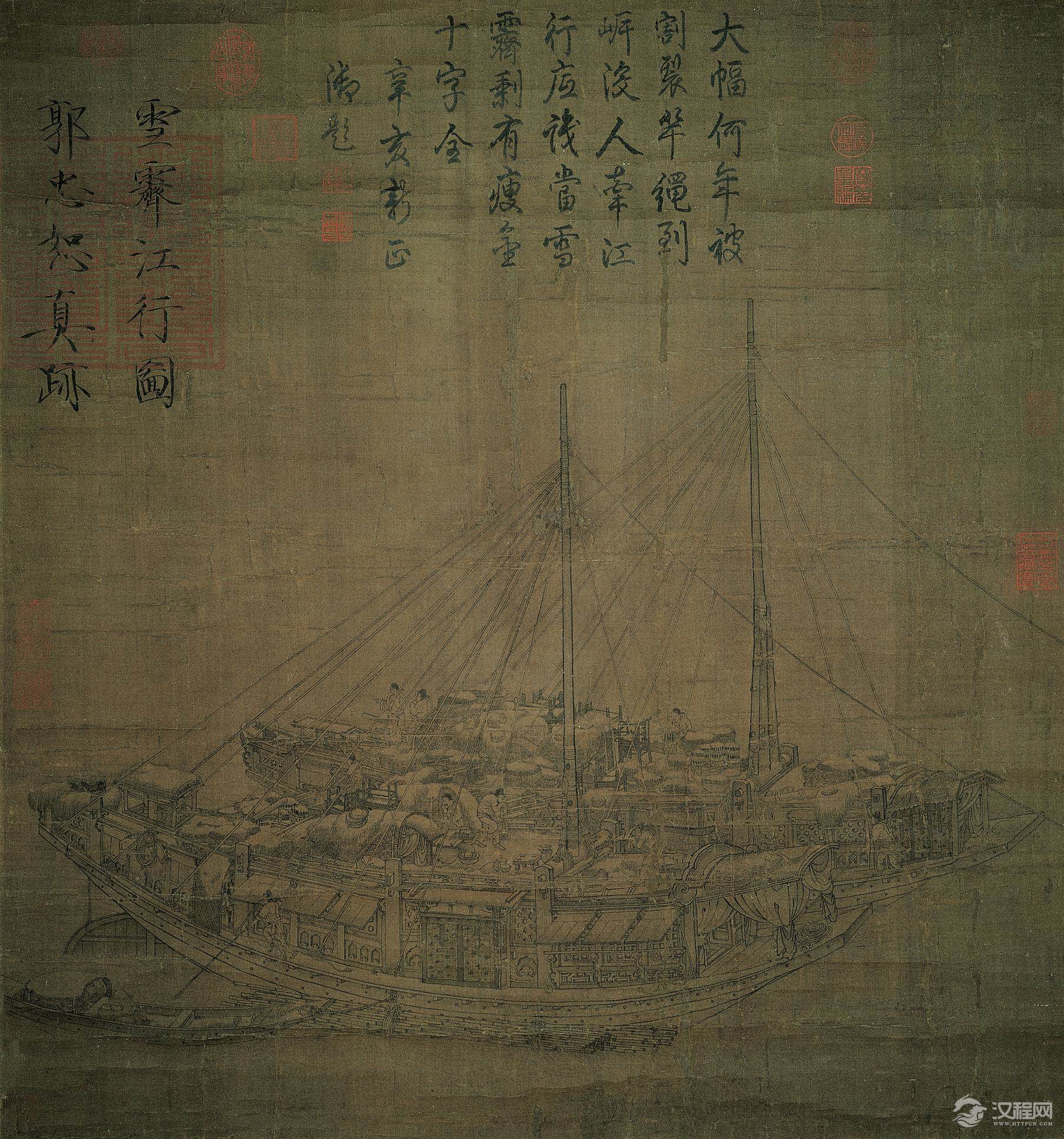 界画神品 郭忠恕 雪霁江行图 