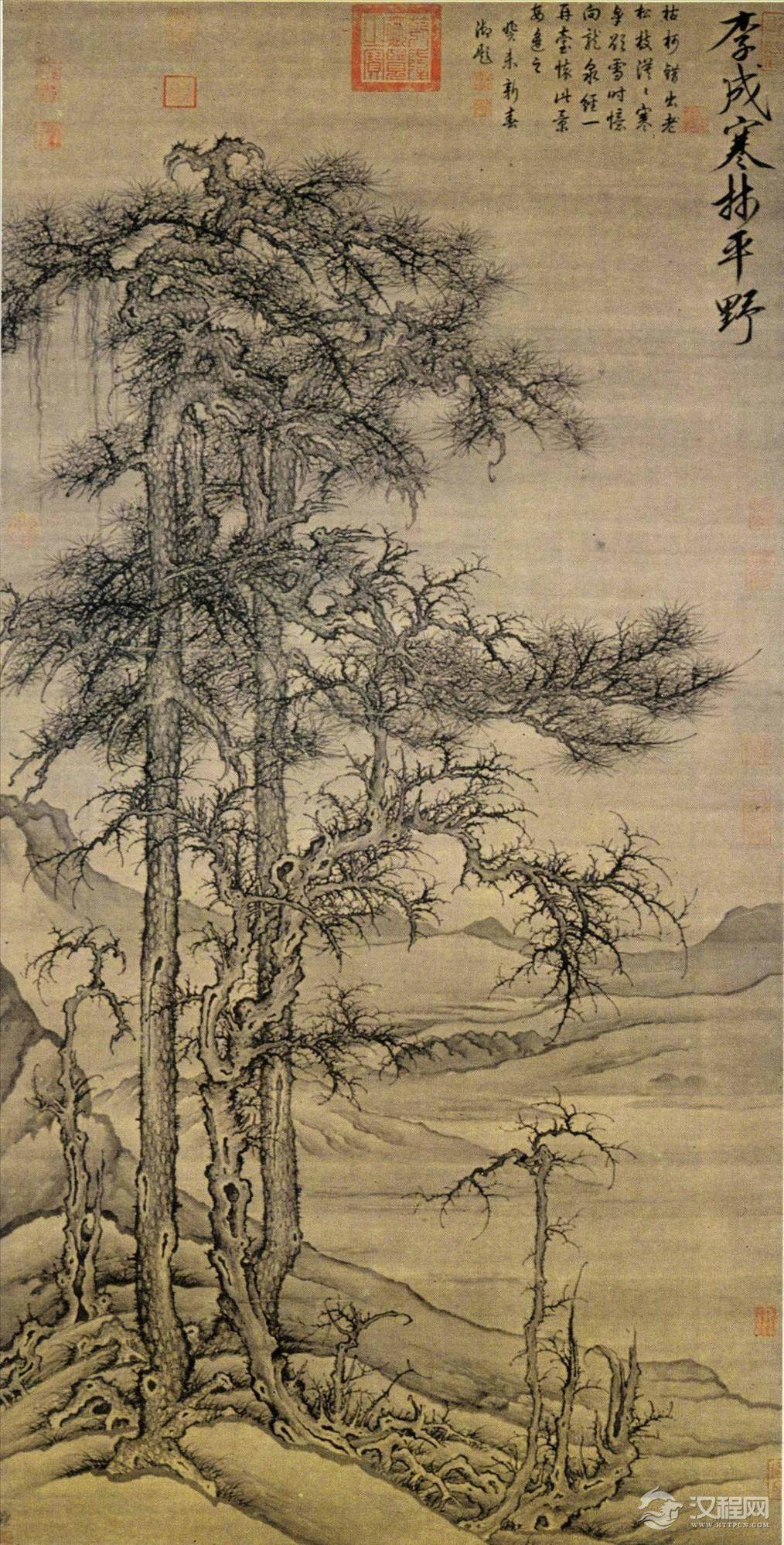 宋代“三家山水”李成画选 读碑窠石图（百幅中国名画)