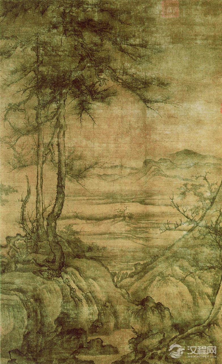 李成画选 读碑窠石图（百幅中国名画) 