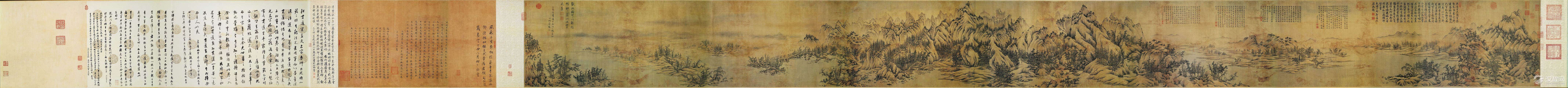 宋  江参 盘车图 千里江山图