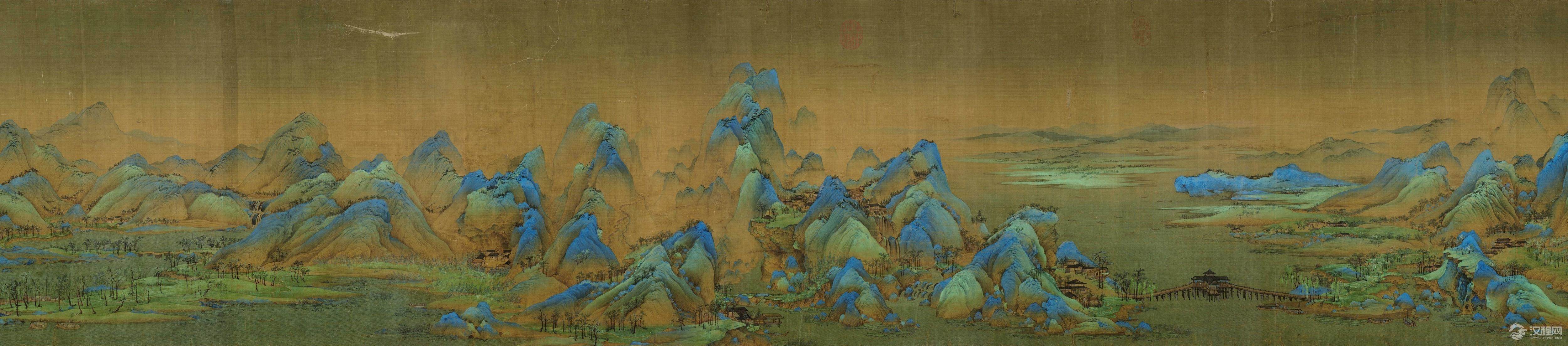 中国十大传世名画 宋?王希孟 千里江山图 