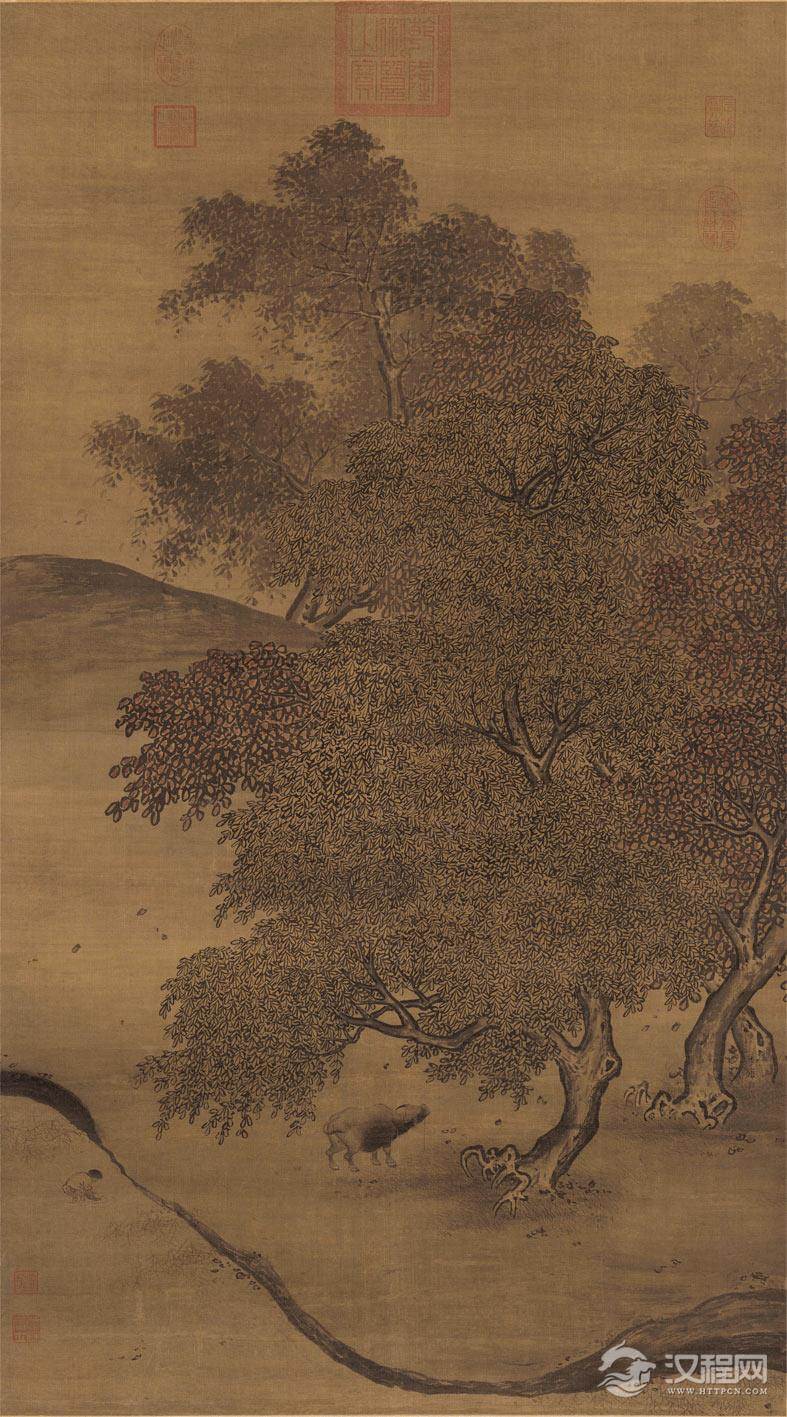 宋 李迪画选 风雨归牧图 