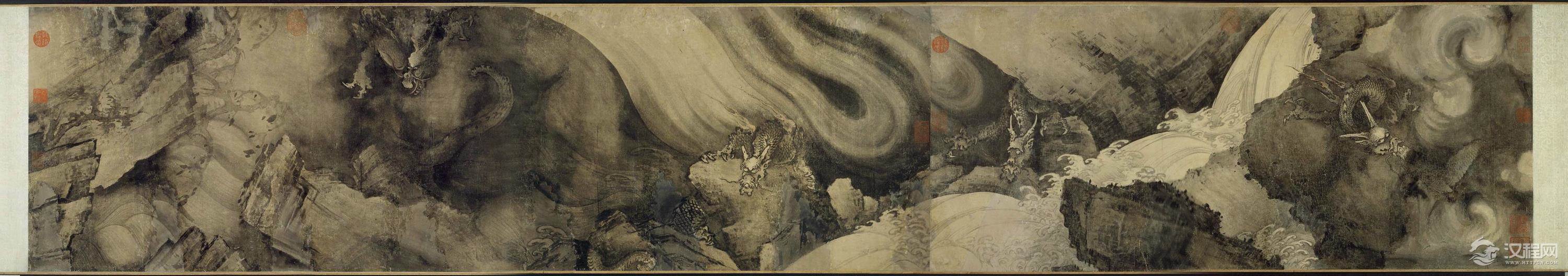 画龙大师 陈容画选 九龙图卷 