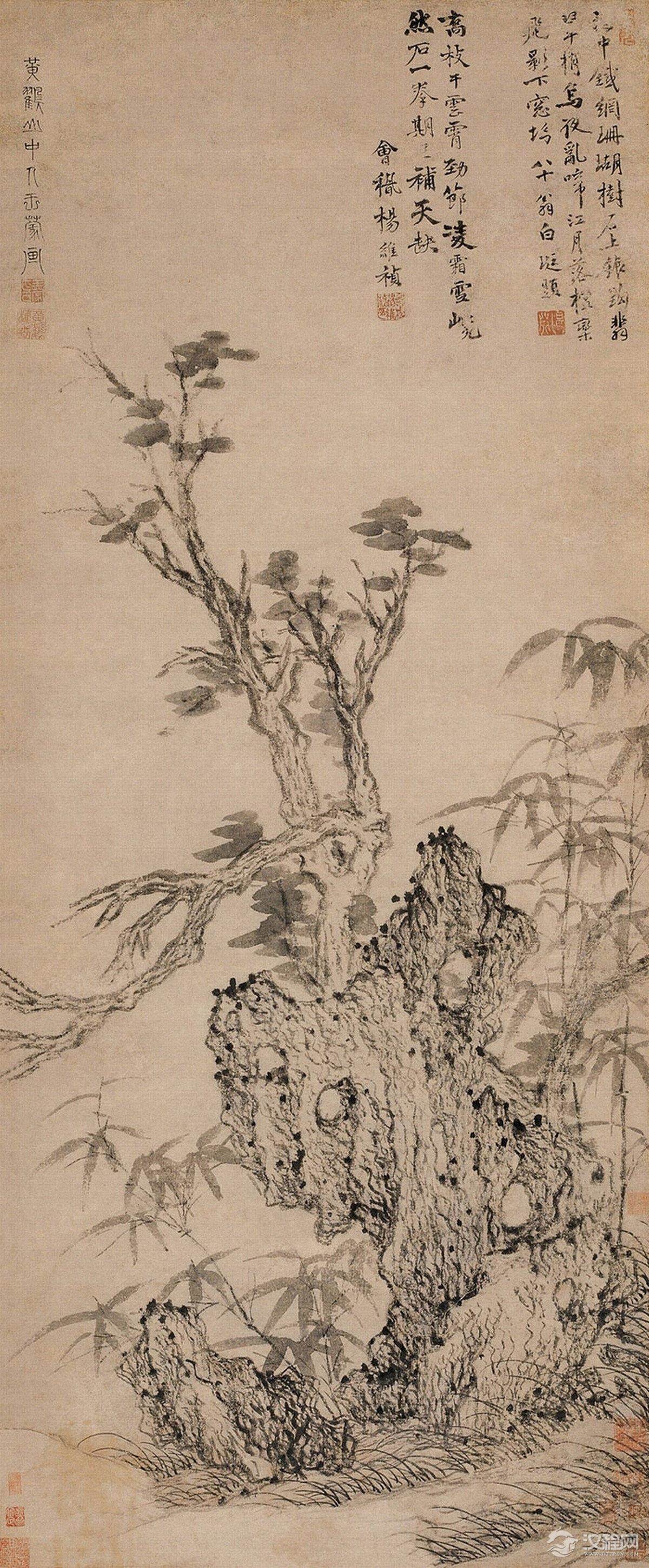 元四家王蒙画选 青卞隐居图(百幅中国名画)