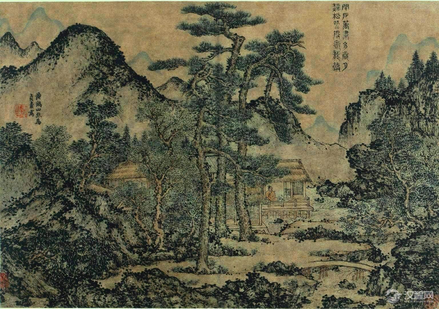 元四家王蒙画选 青卞隐居图(百幅中国名画)