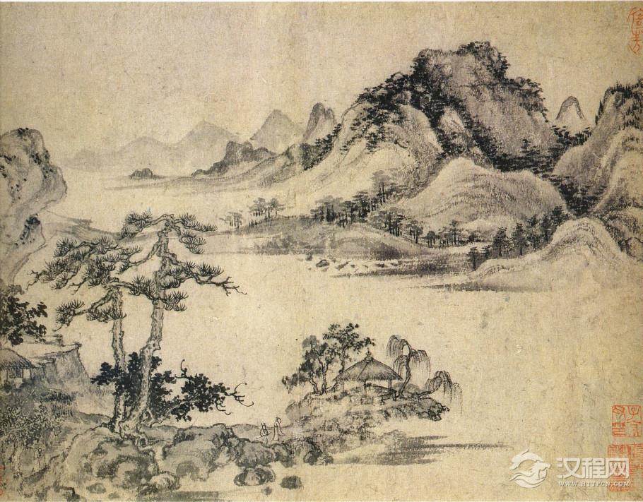 元四家王蒙画选 青卞隐居图(百幅中国名画)