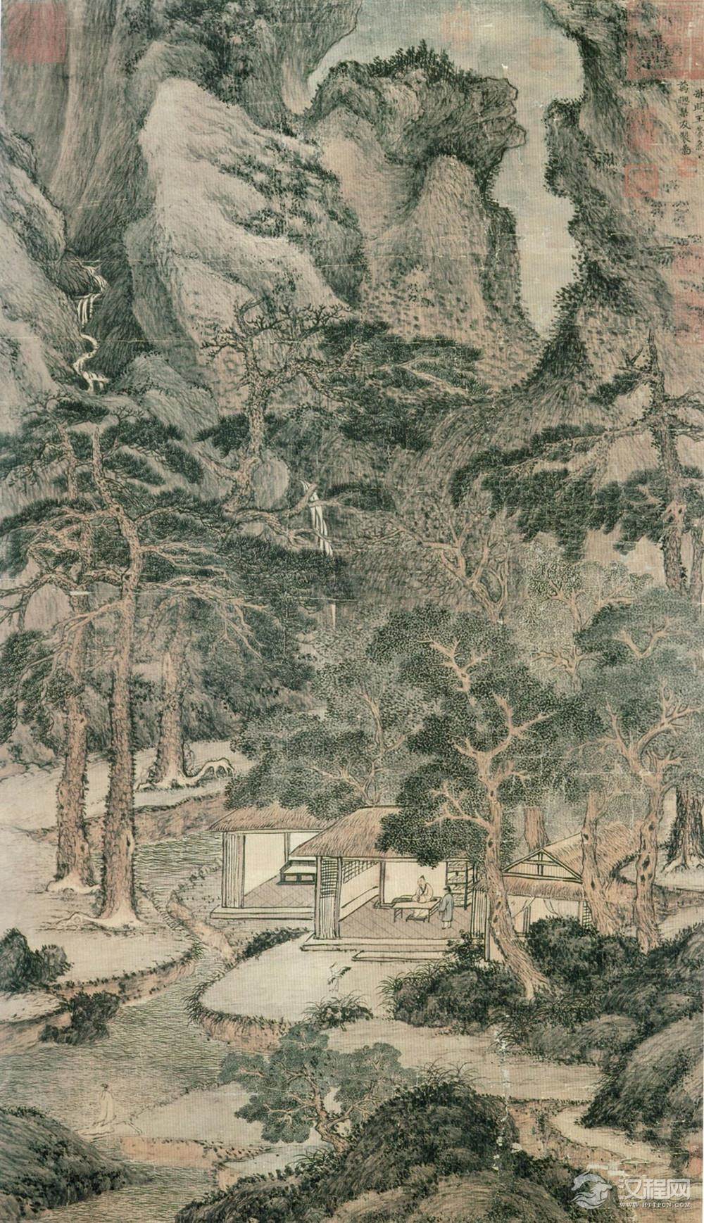 元四家王蒙画选 青卞隐居图(百幅中国名画)