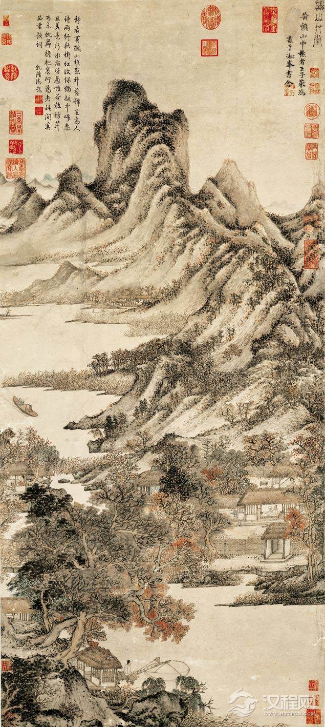 元四家王蒙画选 青卞隐居图(百幅中国名画)