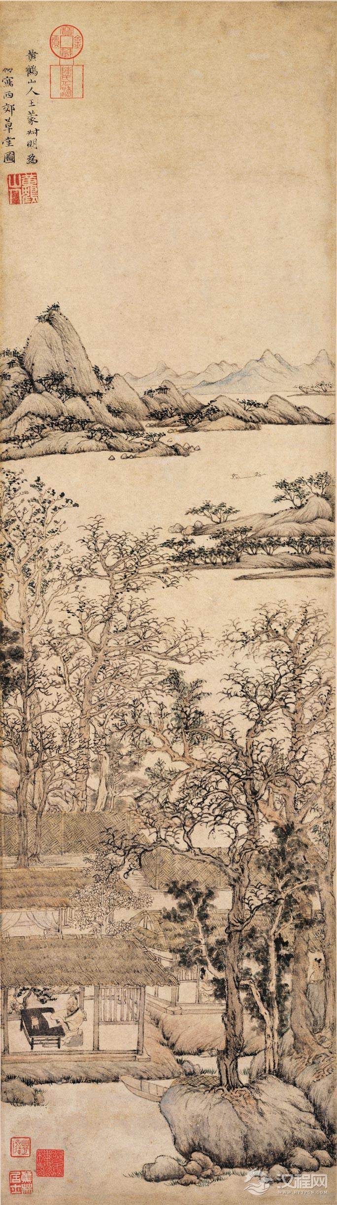 元四家王蒙画选 青卞隐居图(百幅中国名画) 