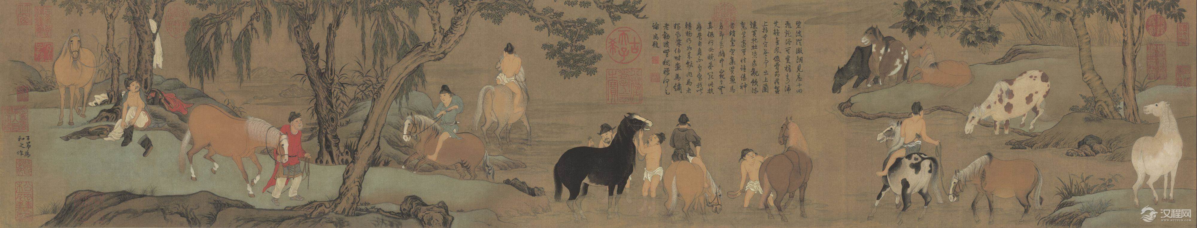 秋郊饮马图 赵孟頫