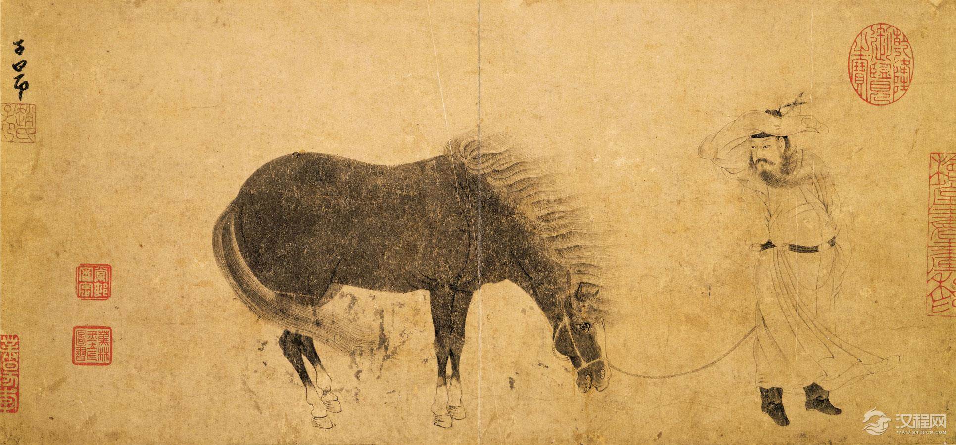 秋郊饮马图 赵孟頫