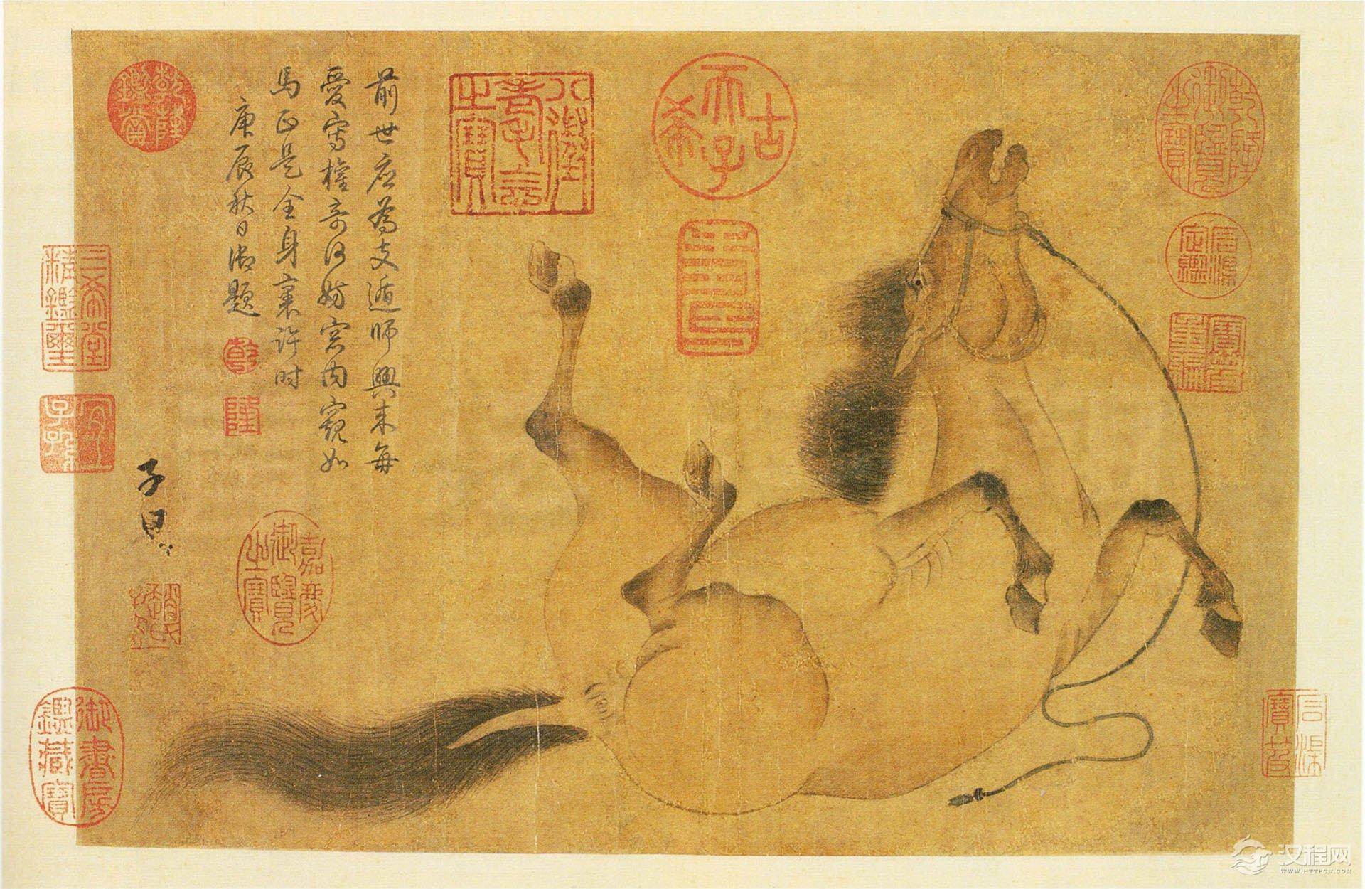 秋郊饮马图 赵孟頫