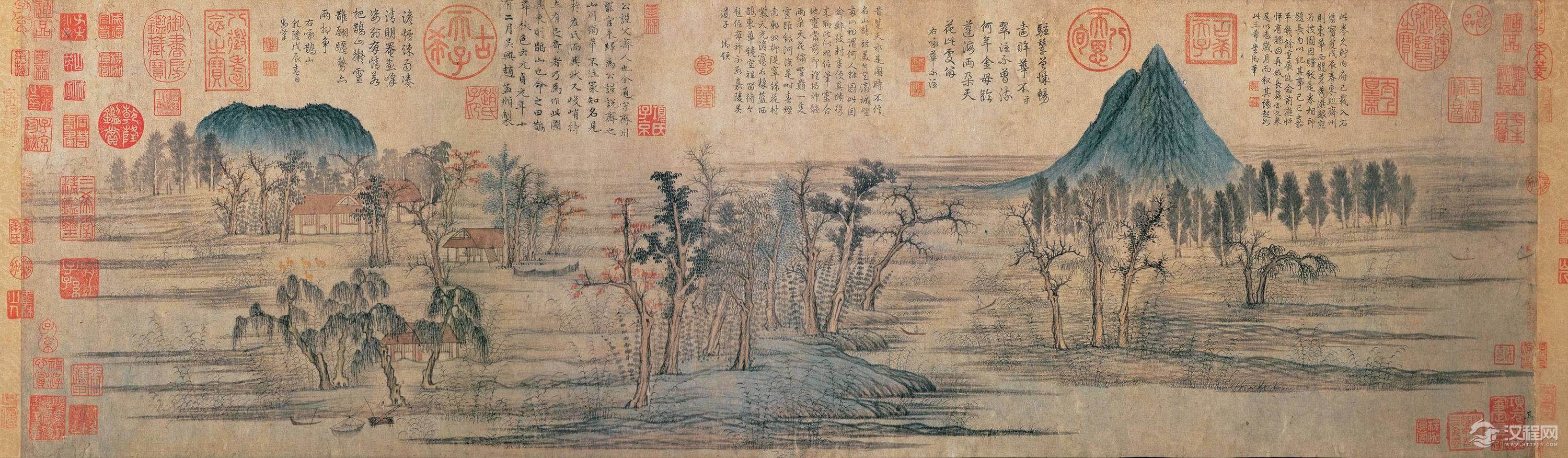 秋郊饮马图与赵孟頫绘画(百幅中国名画)