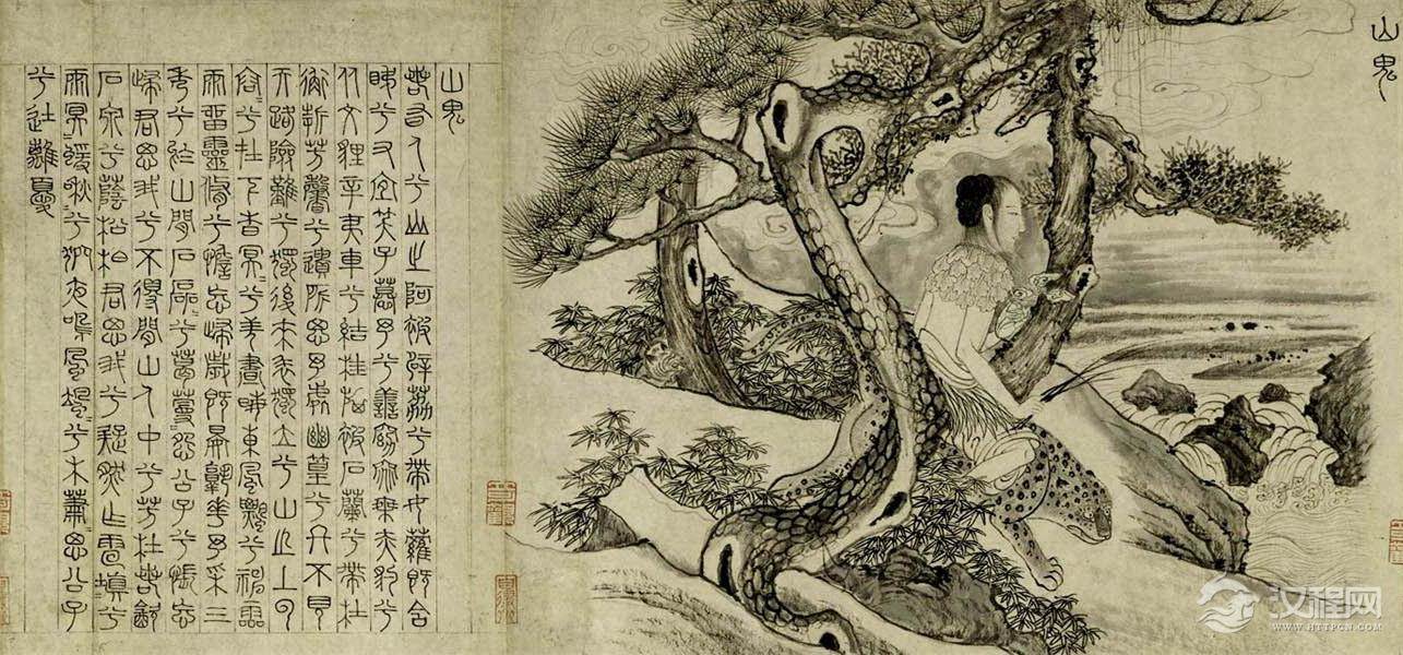 屈原九歌与张渥九歌图卷 