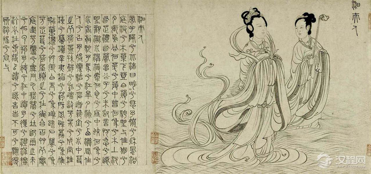 屈原九歌与张渥九歌图卷 