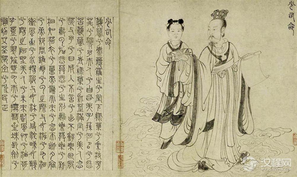 屈原九歌与张渥九歌图卷