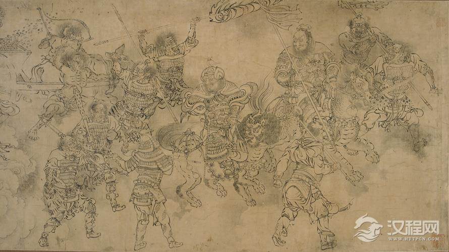 元 (传)何澄 下元水官图 卷 