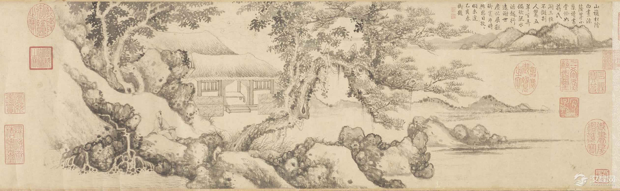 元 姚廷美画选 雪山行旅图