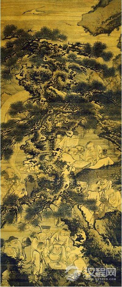 浙派画家 郑文林 春酣图 