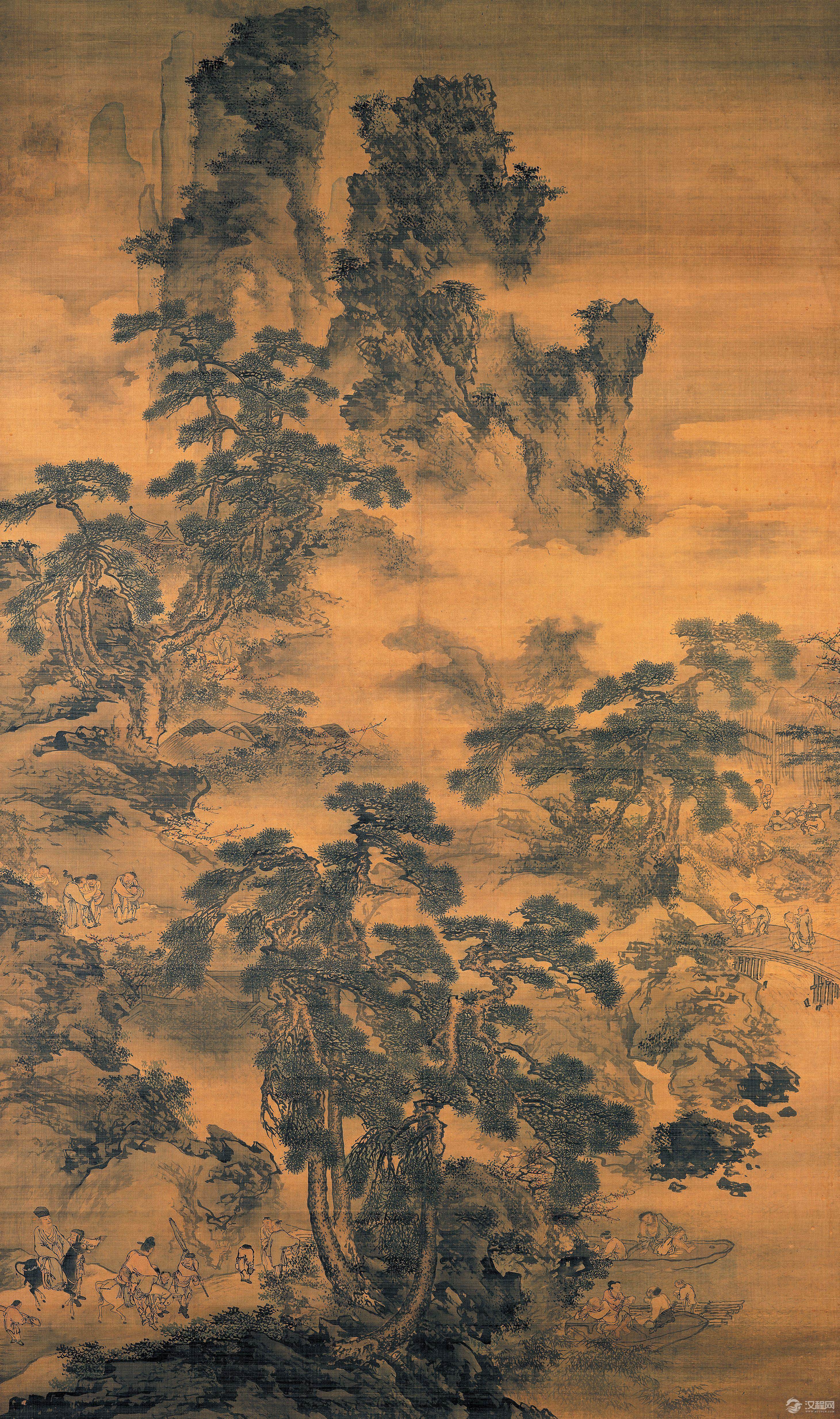 浙派画家 郑文林 春酣图 
