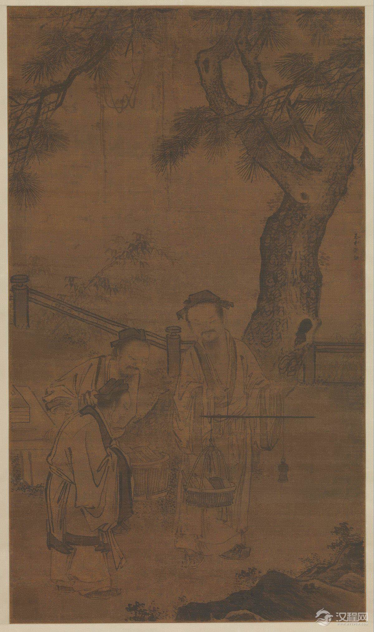 郭诩画选 东山携妓图 