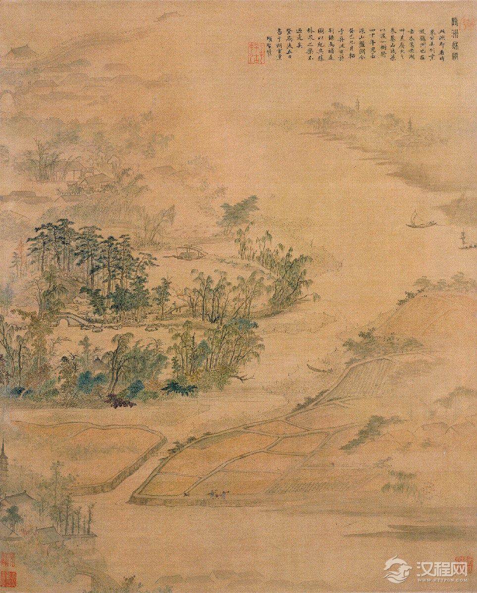 祖孙画家：项元汴 项圣谟与大树风号图