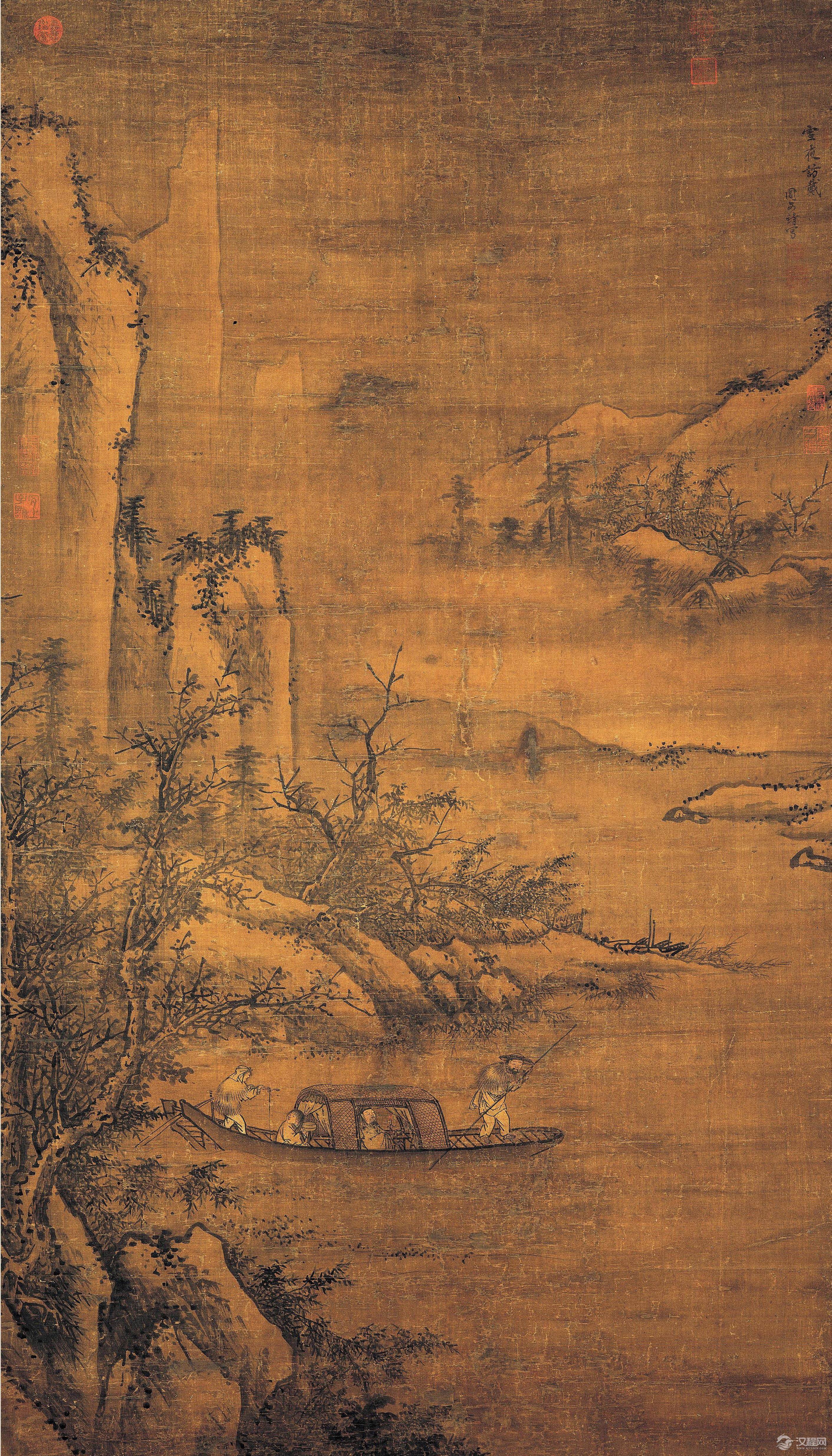 明宫廷画家 周文靖画选 雪夜访戴图