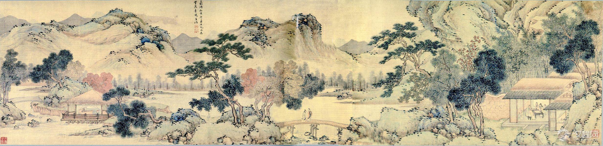 明 尤求画选 寒山拾得图